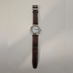 Vintage Swatch wrist Watch - Irony V8 (SR626SW) brow genuine leather Retro